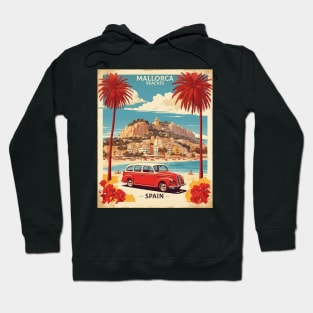 Mallorca Beaches Spain Travel Tourism Retro Vintage Hoodie